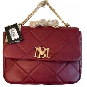 Badgley Mischka Maroon & Gold Chain Crossbody